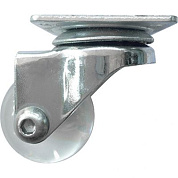 Колесо ПУ прозрачное поворотное d-35 мм, крепление платформенное Сибртех 68731