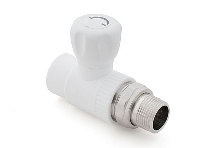 Кран шар. ПП для радиатора 25х3/4" прямой, бел. РТП РосТурПласт 27861