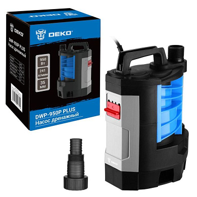 Насос дренажный DWP-950P PLUS (грязевая, 2 режима, 220В, 950Вт, пластик) DEKO 076-0541