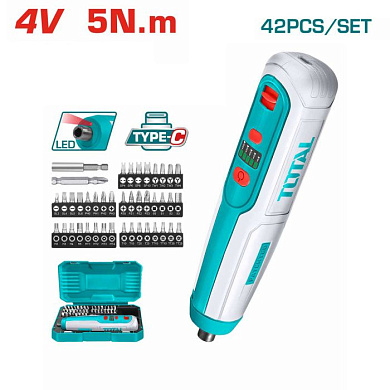 Аккумуляторная отвертка 4 в 1 TOTAL (TSDLI0406)