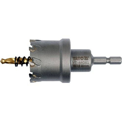 Сверло корончатое режущее по металлу TCT 38 мм 1/4" Yato YT-44061