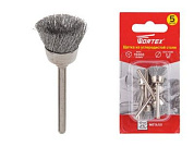 Щетка из углеродистой стали 16 мм, раб. диам. 16 мм, диам. хвостовика 3.2 мм, 15000 об/мин WORTEX ETBS3216018