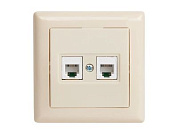 Розетка телефонная 2хRJ12, скрытая, кремовая, DARIA, , 2xRJ 12, 4-pin, две телефонные линии, Mutlusan 21201260102