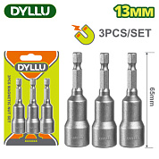 Торцевая магнитная насадка 13x65 мм DYLLU DTWR2K13 (3 шт)