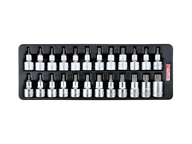 Набор головок-бит PH, SL, Hex, Torx 1/2" 24 пр в ложементе 136х364 мм TOPTUL GAAT2403