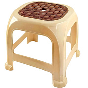 Табурет "Симпатия" малый бежевый / темно-коричневый РУССПЛАСТ РП-312беж