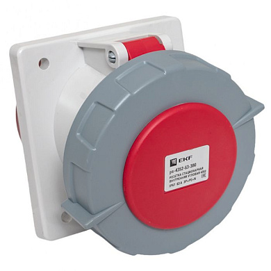 Розетка стационарная внутренняя угловая 4252 3Р+РЕ+N 32А 380В IP67 EKF PROxima ps-4252-32-380