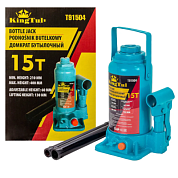 Домкрат бутылочный 15 т, с клапаном, 210-400 мм KINGTUL KT-T91504