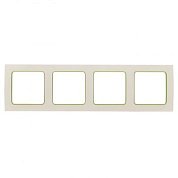 Стокгольм Рамка 4-местная белая с линией цвета зеленый EKF PROxima EAM-G-303-10
