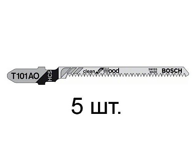 Пилка для лобзика T 101 AO Clean for Wood 5 шт. BOSCH (2608630031)