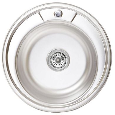 Мойка нерж. сталь, круглая одночашевая, d510мм, матовый хром, врезная (0,8мм) AKS 44748