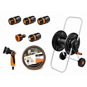 Шланг поливочный 1/2'' 20 м с пистолетом и коннекторами на тележке BLACK LINE Bradas ECO-AG26020SET1