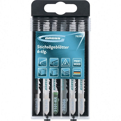 Набор полотен для электролобзика по дереву, 6 шт, Profi, Gross 78290