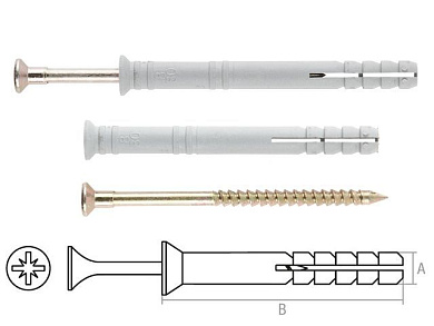 Дюбель-гвоздь 10х160 мм полипропилен потай 5 кг. Starfix SMV2-45014-5