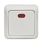 Рим Выключатель 1-клавишный с индикатором 10А белый EKF ENV10-121-10