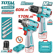 Набор аккумуляторного инструмента TOTAL TOSLI240968