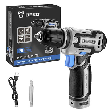 Дрель-шуруповерт аккумуляторная ZKCD12FU-Li DEKO 063-4141