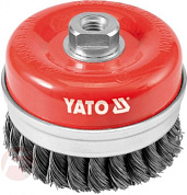 Щётка-крацовка чашка крученная с кольцом 100 мм М14 Yato YT-4769