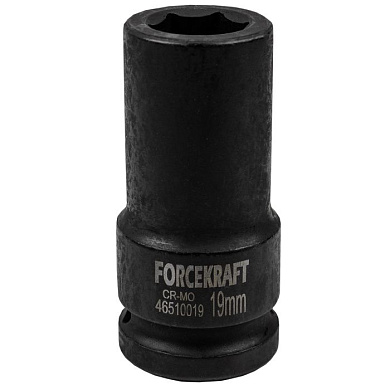 Ударная глубокая торцевая головка 19 мм. 6-гр. 3/4'' ForceKraft FK-46510019