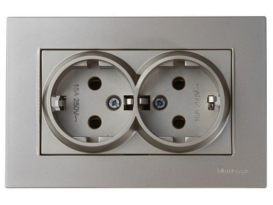 Розетка 2-ая, скрытая,с/з, титан, RITA, 16 A, 250 V, IP 20, Mutlusan 22202020283