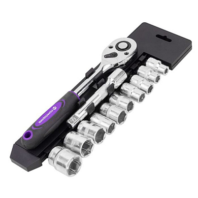 Набор головок 8-24 мм 12 пр. 1/2'' 6-гр, с трещоткой и удлинителем Помощник 4123