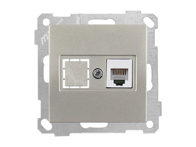 Розетка телефонная 1хRJ12, скрытая, без рамки, титан, DARIA, Mutlusan 21001250183