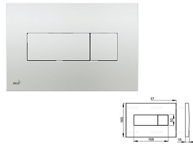 Кнопка управления для систем инсталляций, хром-глянцевая, Alcaplast M371