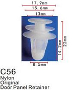 Клипса для крепления внутренней обшивки а/м универсальная пластиковая 100 шт Forsage C0056(universal)