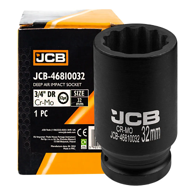 Головка ударная глубокая 32 мм 12-гр 3/4'' JCB JCB-46810032