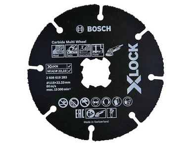 Универсальный отрезной круг X-LOCK 115x22.23 мм Carbide Multi Wheel BOSCH (2608619283)