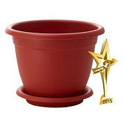 Горшок для цветов Борнео 210 с подставкой №4 терракотовый Пластик Репаблик ING42021FТР