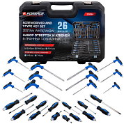 Набор отверток PH, PZ, SL и ключей Т-образных Torx, Hex 26 пр Forsage F-2269H