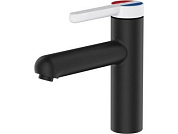 Смеситель для умывальника Lt D35, серия Rose черный + белый, монолитный излив A-five A5-0821