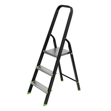 Стремянка, 3 ступени, стальной профиль, алюминиевые ступени Россия Сибртех 97953
