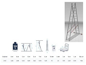 Лестница алюм. 2-х секц. 309/562 2х12 ступ. 16,9 кг NV522, макс. нагрузка: 150 кг. Рабочая высота: 442-664 см, Новая Высота 5220212