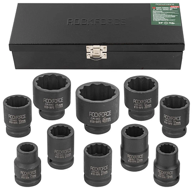 Набор головок ударных 3/4'' 10 пр 12-гр 17-46 мм RockForce RF-6109-9MPB