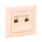 Валенсия розетка компьютерная RJ-45 2-местная кремовая EKF PROxima EWK02-035-20