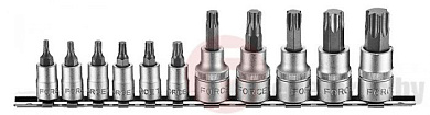 Набор головок-бит TorxTR (с отверстием) 11 пр. 1/4''&3/8'' Force 2112I
