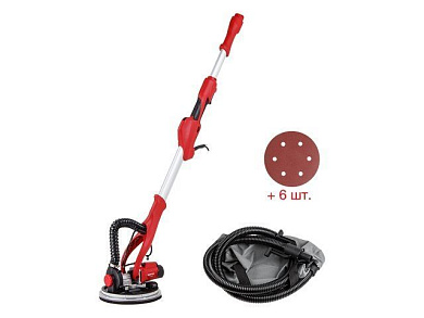 Шлифмашина для стен и потолков DG 2285 в кор., 820 Вт, 600-1900 об/мин, 225 мм, регул. об., подсветка LED 360 гр. WORTEX 0304215