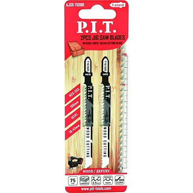 Пилка для лобзика по дереву T101BR (чистый рез) 75мм PIT AJSB-T101BR