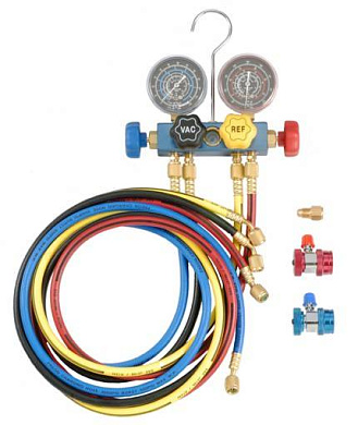 Четырехвентильный коллектор для работы с R-134А, R-12, R-22 хладагентом Force 9G4108