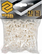 Крестики для плитки с ограничителем 4,0 мм 75 шт. Vorel 04586