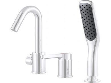 Смеситель для ванны Lt D35, серия Lotus белый, на борт, поворотный J-излив A-five A5-0749