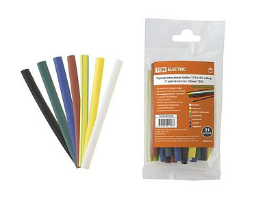 Термоусаживаемая трубка ТУТнг 4/2 набор (7 цветов по 3 шт. 100мм) TDM SQ0518-0502