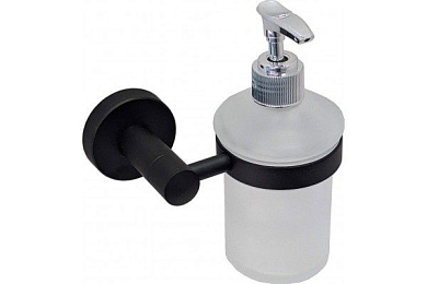 Дозатор жидкого мыла, нержавеющая сталь SUS 304 + стекло, черный Ledeme L71727B