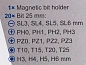 Отвертка с набором бит PH, PZ, SL, Torx, Hex 21 пр Scheppach Sch-7021S