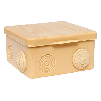 Коробка распределительная КМР-030-014 с крышкой (100х100х55), 8 мембранных вводов светлое дерево IP54 EKF PROxima plc-kmr-030-014-s