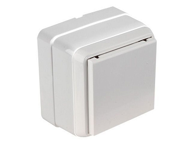 Розетка 1-ая, открытая, с/з, с крышкой, белая, BRON, 16 A, 250 V, IP 20, Mutlusan 21601100201