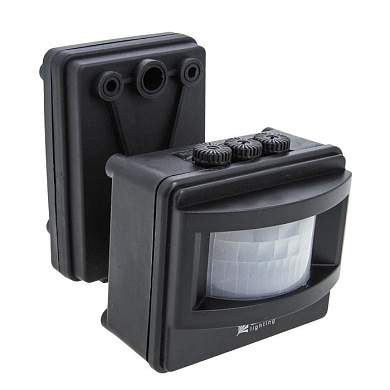 ИК датчик движения MS-01 черный на прожектор 1200Вт 120гр, до 12м IP44 EKF PROxima dd-ms-01-b