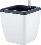 Горшок с автополивом InGreen Munchen 5л с внутренней вставкой 2,2л, квадратный, белоснеж Пластик Репаблик IG622411048